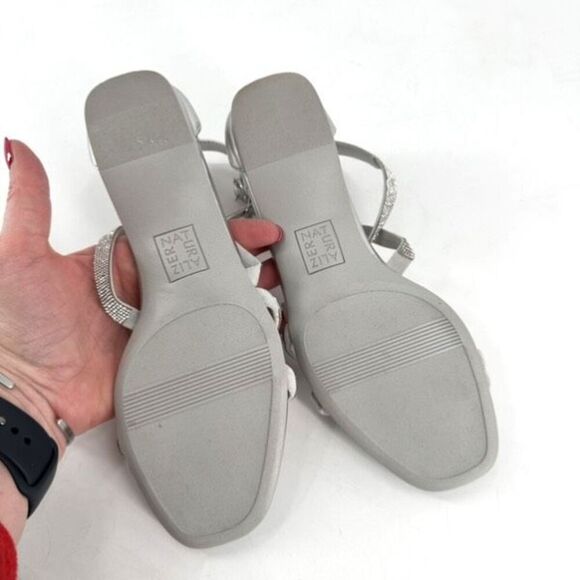 NWOT Naturalizer Sicily Women's Buckle Strappy Sandals Silver Size 7 - Picture 8 of 10